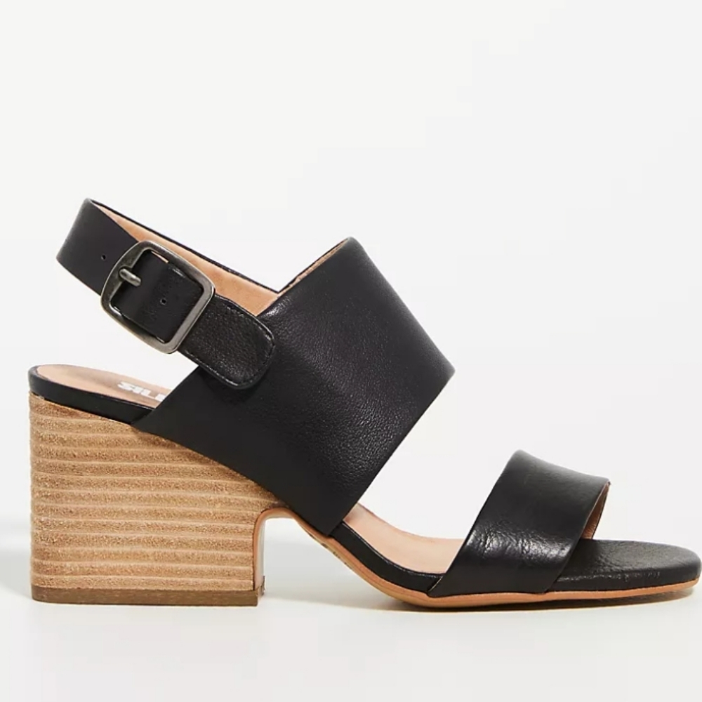 Anthropologie/Silent D Heeled Sandals - black